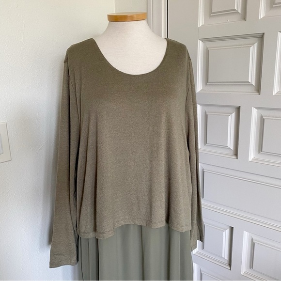NWT Soft Surroundings Cassie Dress Olive Light Green Long Maxi Chiffon Size 3X - Picture 2 of 16